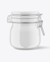 Glossy Jar With Clamp Lid Mockup