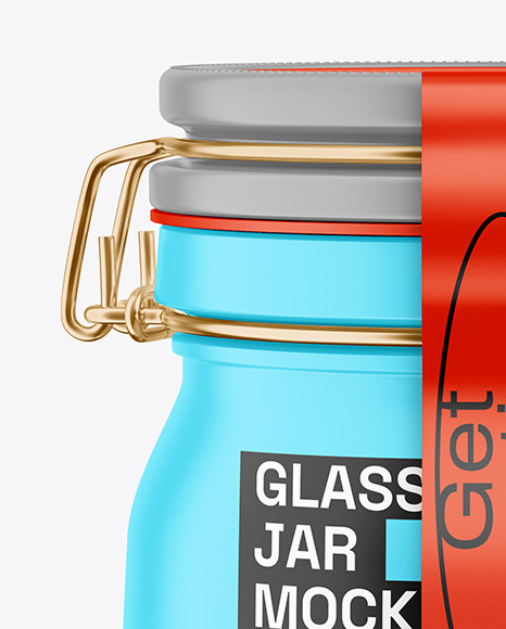 Matte Jar With Clamp Lid Mockup