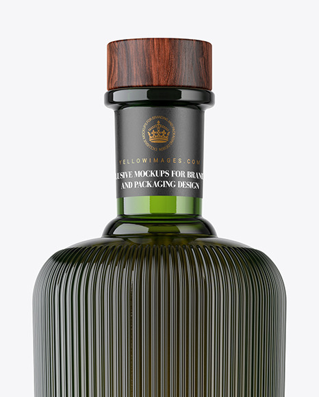 Green Glass Whisky Bottle Mockup