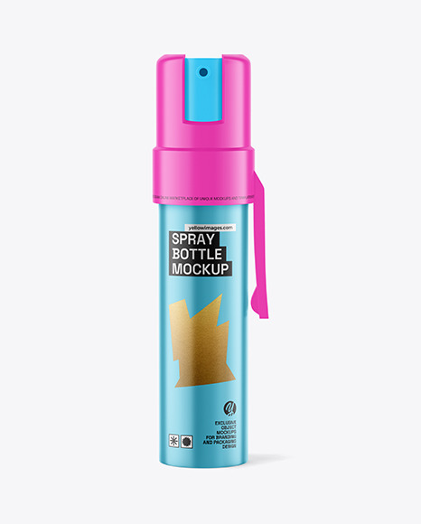 Matte Metallic Spray Bottle Mockup