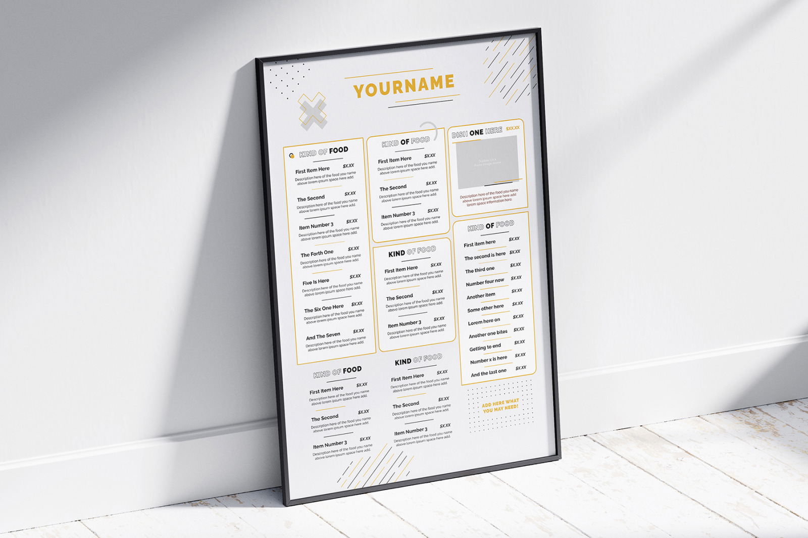 Urban Modern Food Menu Stationery