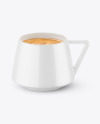 Glossy Ceramic Cup with Coffee Mockup