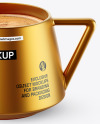 Glossy Ceramic Cup with Coffee Mockup