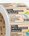 Roll with Kraft Stickers Mockup