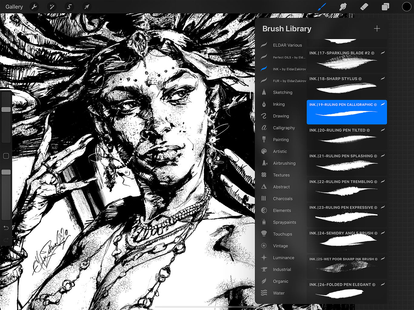 INK. for Procreate: 63 Brushes for realistic Inking