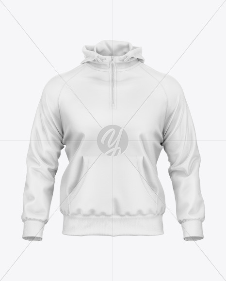 Quarter Zip Hoodie Raglan Mockup