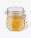 Glass Pear Jam Jar With Clamp Lid Mockup