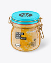 Glass Pear Jam Jar With Clamp Lid Mockup