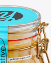 Glass Pear Jam Jar With Clamp Lid Mockup