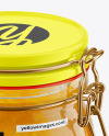 Glass Orange Jam Jar With Clamp Lid Mockup