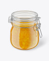 Glass Mango Jam Jar With Clamp Lid Mockup