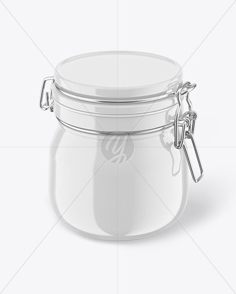 Glossy Jar With Clamp Lid Mockup Glossy Jar With Clamp Lid Mockup