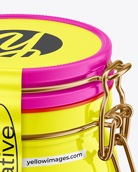 Glossy Jar With Clamp Lid Mockup Glossy Jar With Clamp Lid Mockup