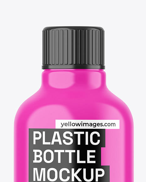 Glossy Plastic Bottle Mockup