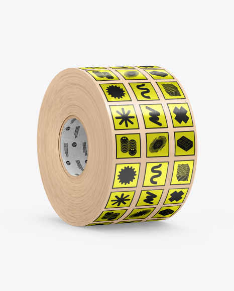 Roll with Metallic Stickers Mockup