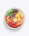 Plastic Bowl With Vegetables Mockup