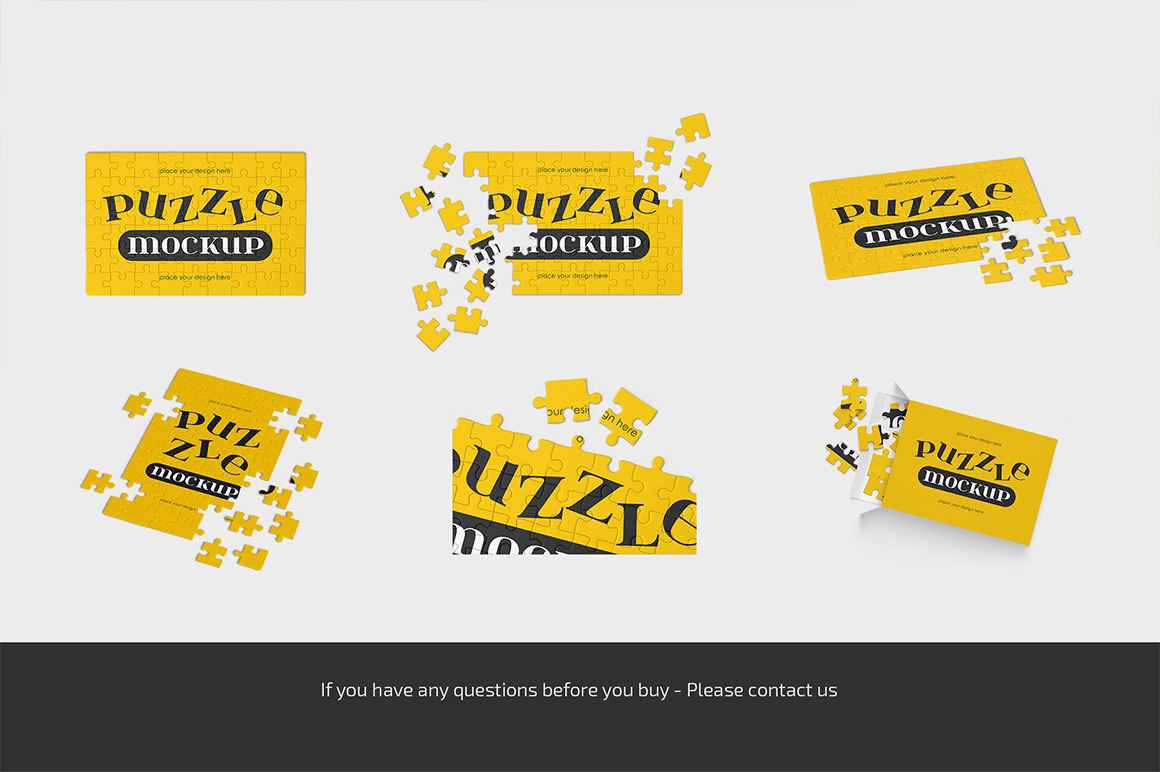 Jigsaw Puzzle Mockup Set Jigsaw Puzzle Mockup Set