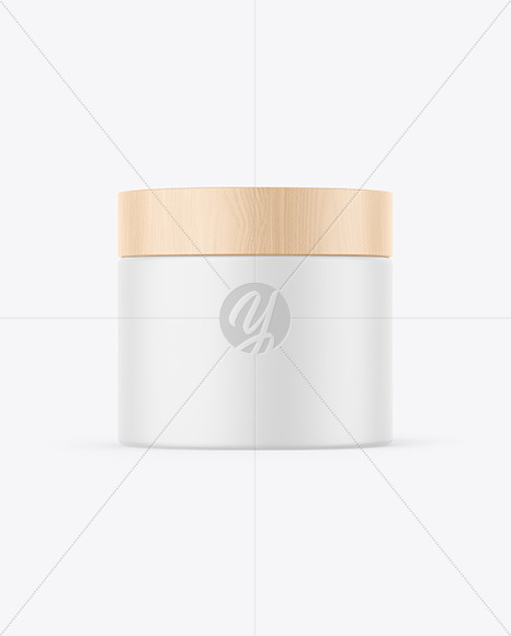 Matte Jar W/ Wooden Cap Mockup