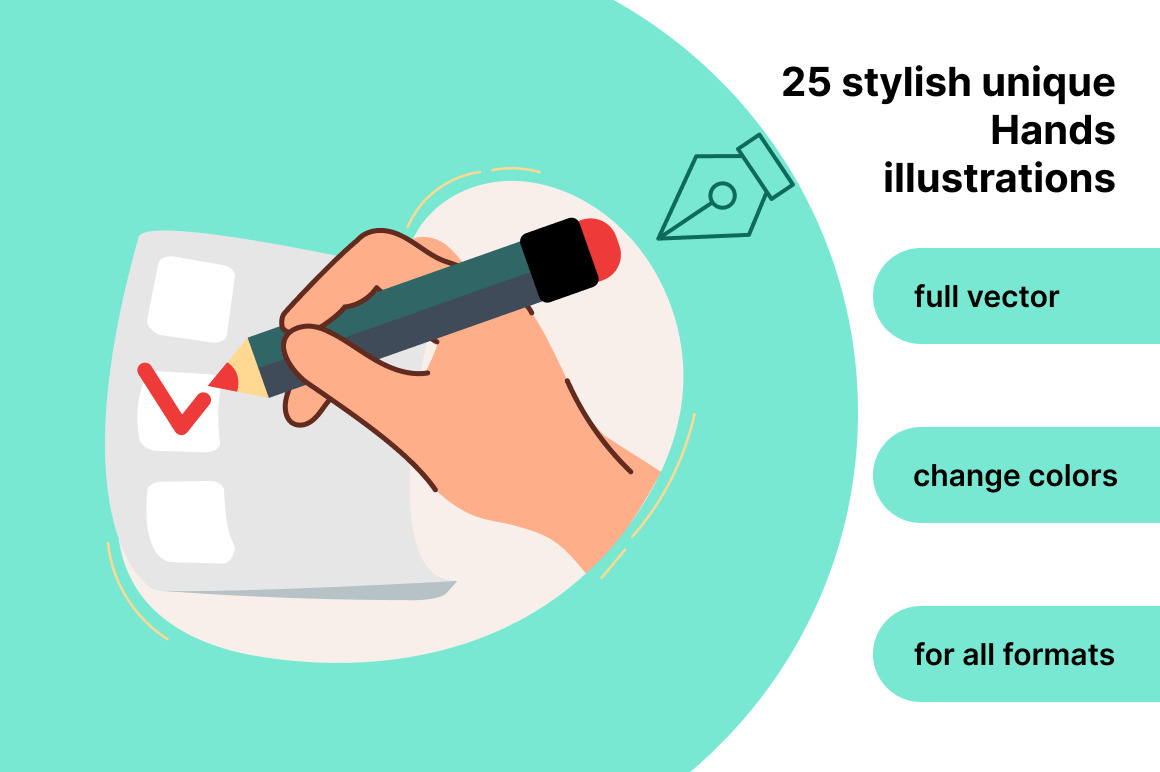 25 Business Startup stylish unique Hands illustrations