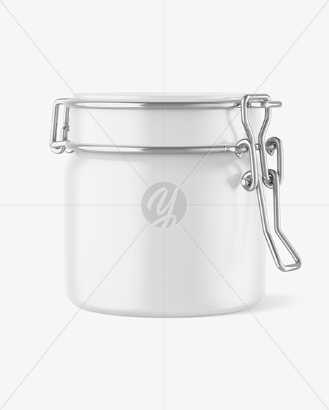 Matte Jar w/ Clamp Lid Mockup