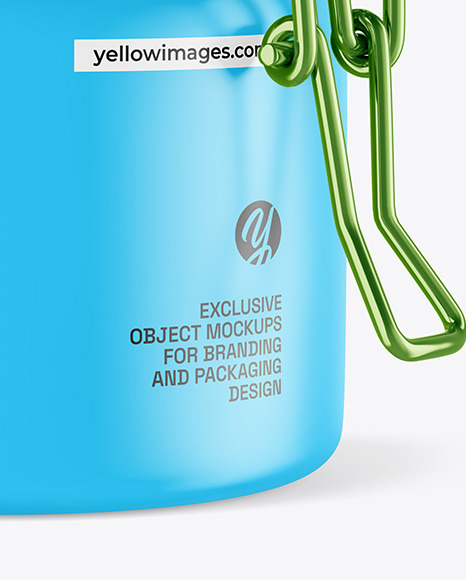 Matte Jar w/ Clamp Lid Mockup