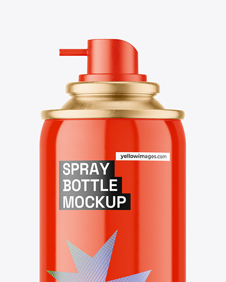 Glossy Spray Bottle Mockup