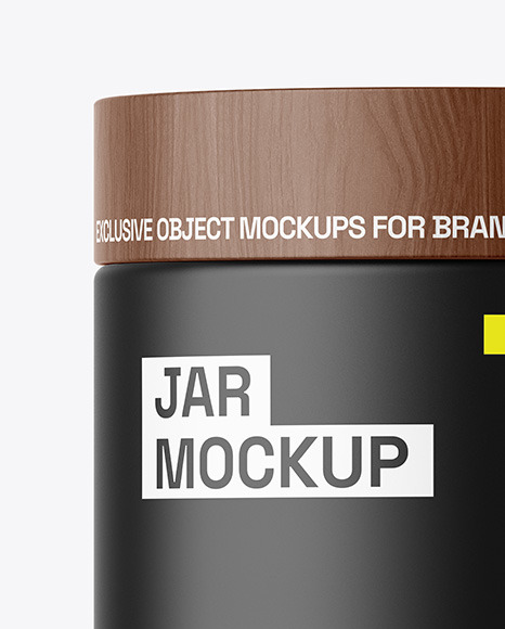 Matte Jar W/ Wooden Cap Mockup