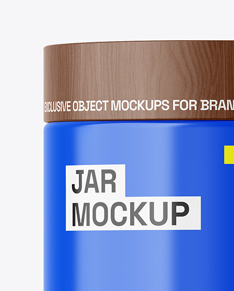 Glossy Jar W/ Wooden Cap Mockup