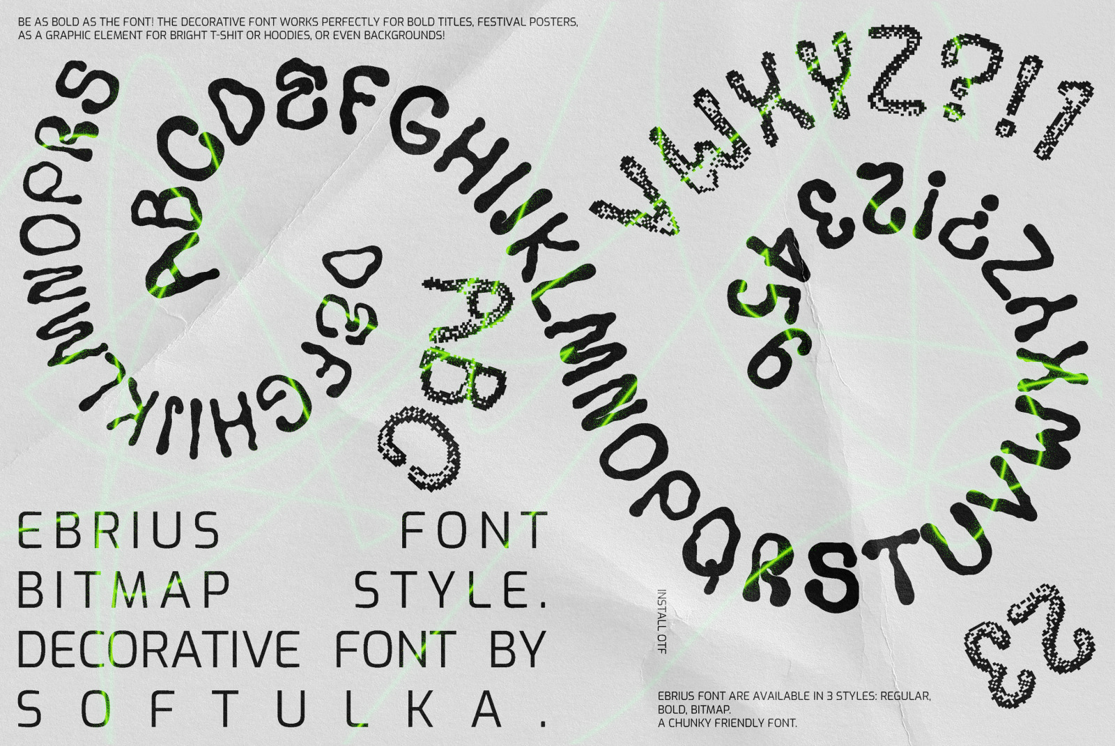 Ebrius Font - Trippy, Bitmap Font