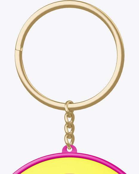 Round Keychain Mockup