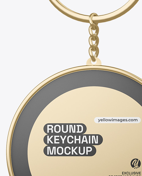 Metallic Round Keychain Mockup