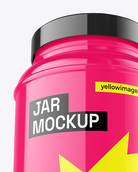 Glossy Protein Jar Mockup