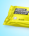 Glossy Metallic Snack Package Mockup