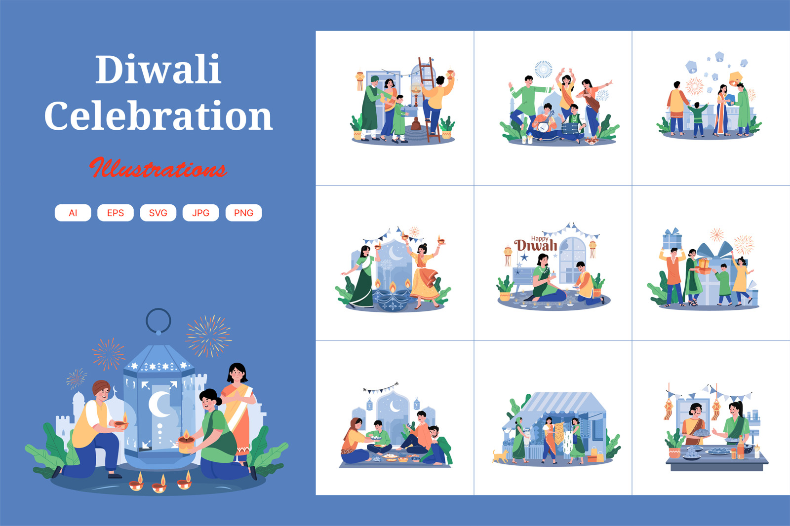 M661_Diwali Celebration Illustration Pack M661_Diwali Celebration Illustration Pack