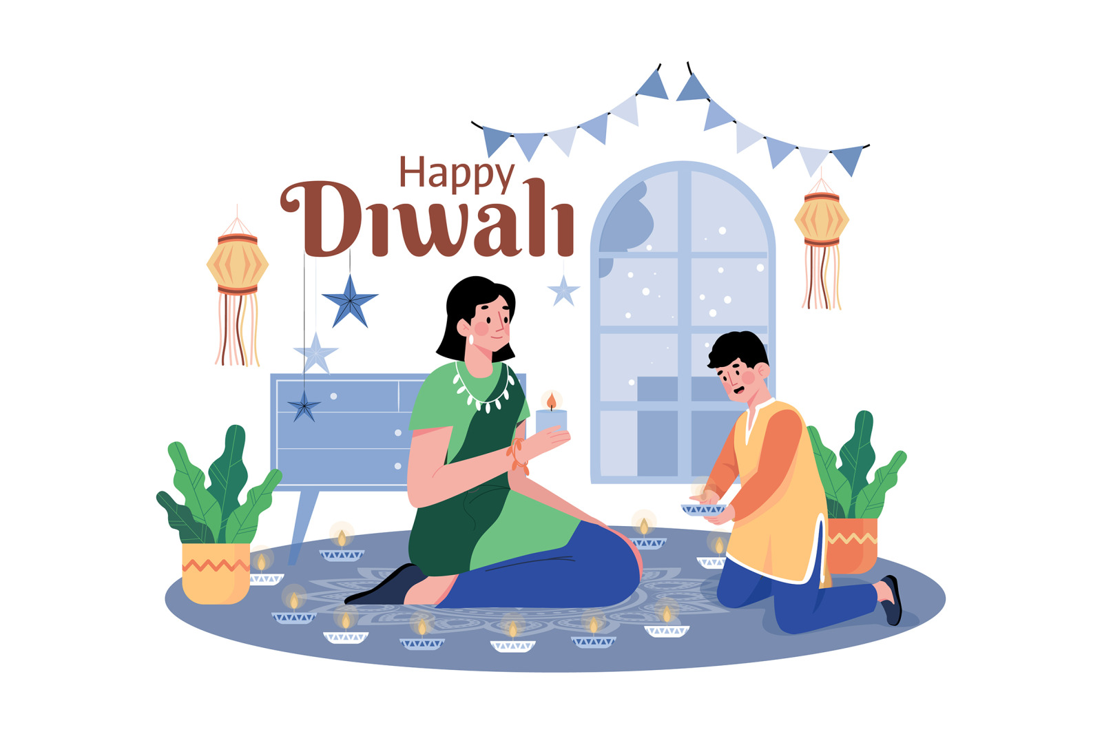 M661_Diwali Celebration Illustration Pack M661_Diwali Celebration Illustration Pack