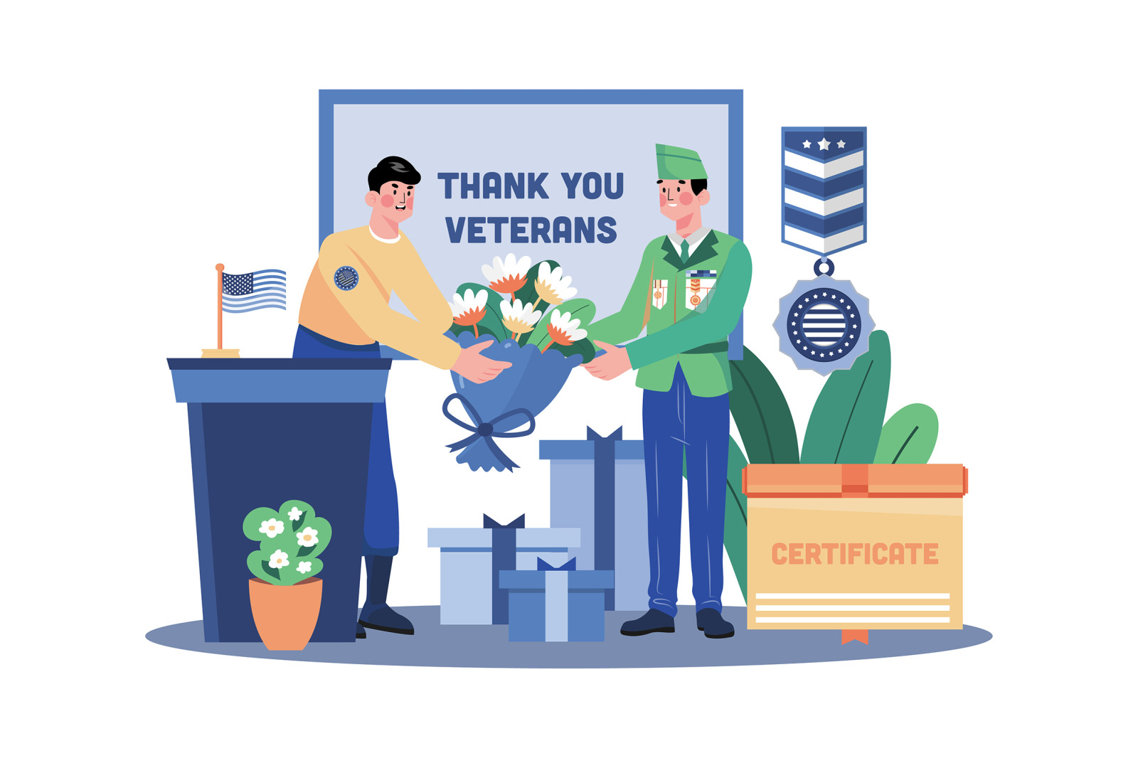 M665_Happy Veterans Day Illustration Pack