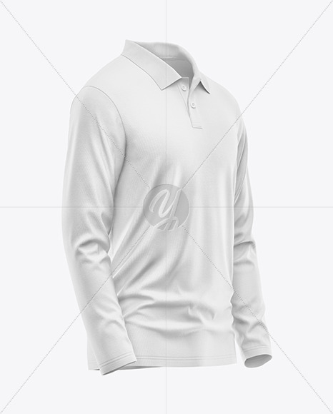 Men&#039;s Long Sleeve Polo Shirt Mockup