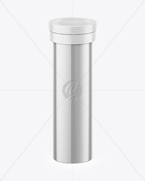 Glossy Metallic Tablets Tube Mockup