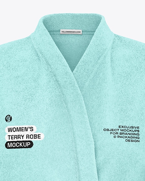 Women's Terry Bathrobe Mockup - Front View