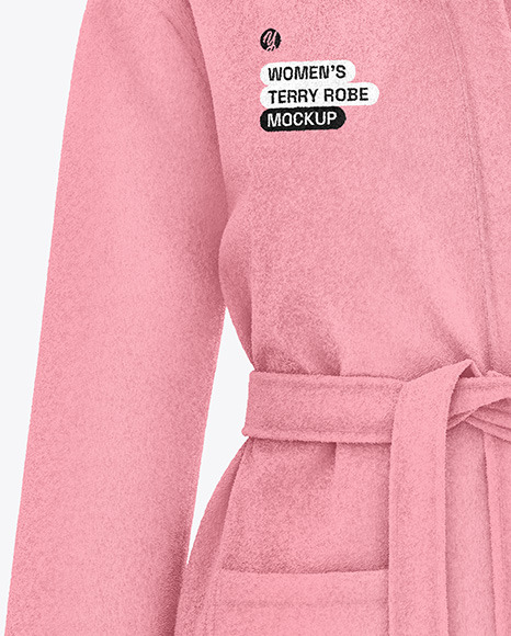 Women's Terry Bathrobe Mockup - Front View