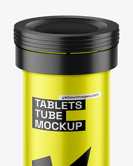 Matte Metallic Tablets Tube Mockup