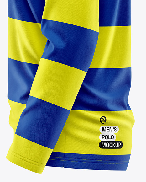 Men's Long Sleeve Polo Shirt Mockup