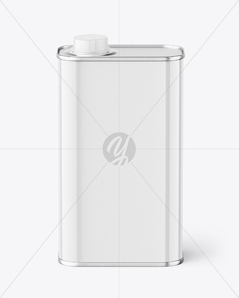 Glossy Square Tin Can Mockup