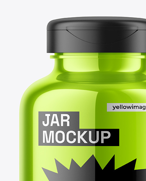 Glossy Metallic Jar Mockup