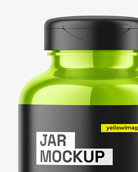 Glossy Metallic Jar Mockup