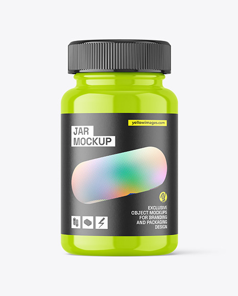 Glossy Pills Jar Mockup