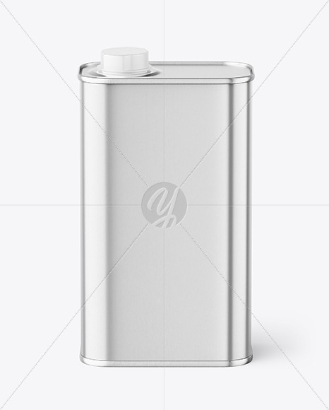 Metallic Square Tin Can Mockup