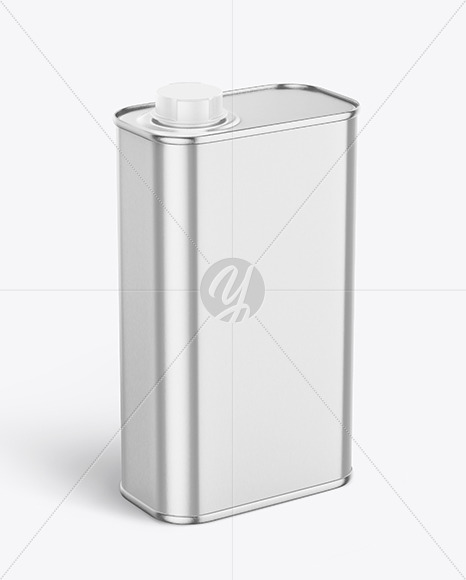 Metallic Square Tin Can Mockup - Free Download Images High Quality PNG