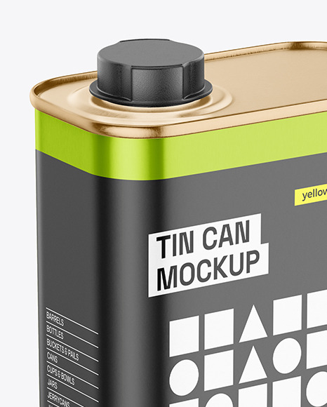 Metallic Square Tin Can Mockup