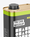 Metallic Square Tin Can Mockup